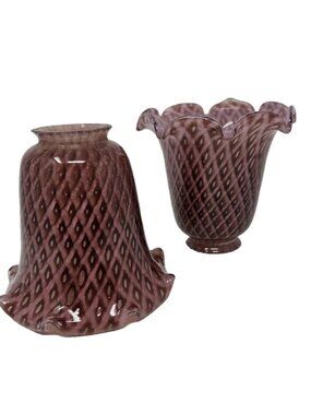 1930s Murano Glass Tulip Bell Lamp Sconce Shades Diamond Bullicante Seguso Toso